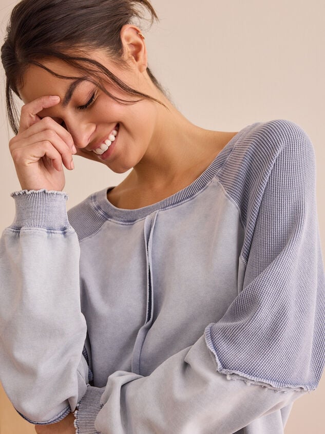 Stay Steady Pieced Long Sleeve Tee Detail 2 - TULLABEE