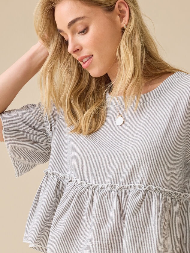 Leyla Stripe Top Detail 2 - TULLABEE