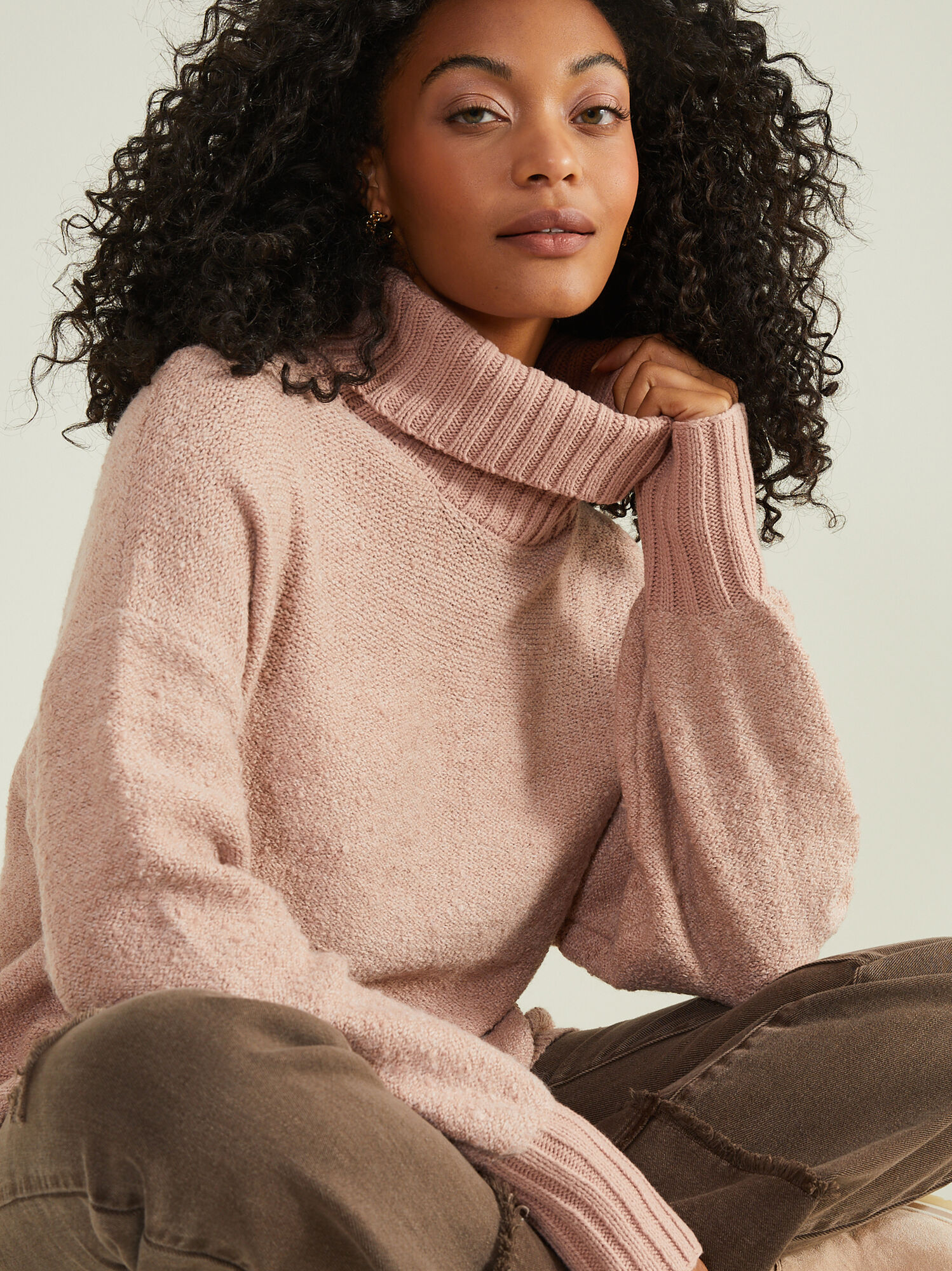 Boucle on sale turtleneck sweater