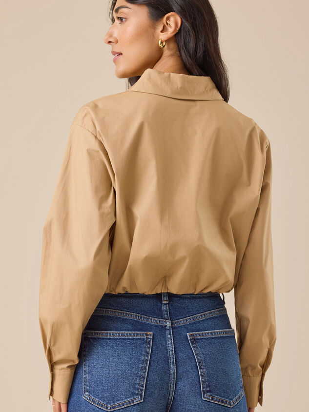Teagan Banded Hem Button-Up Detail 4 - TULLABEE