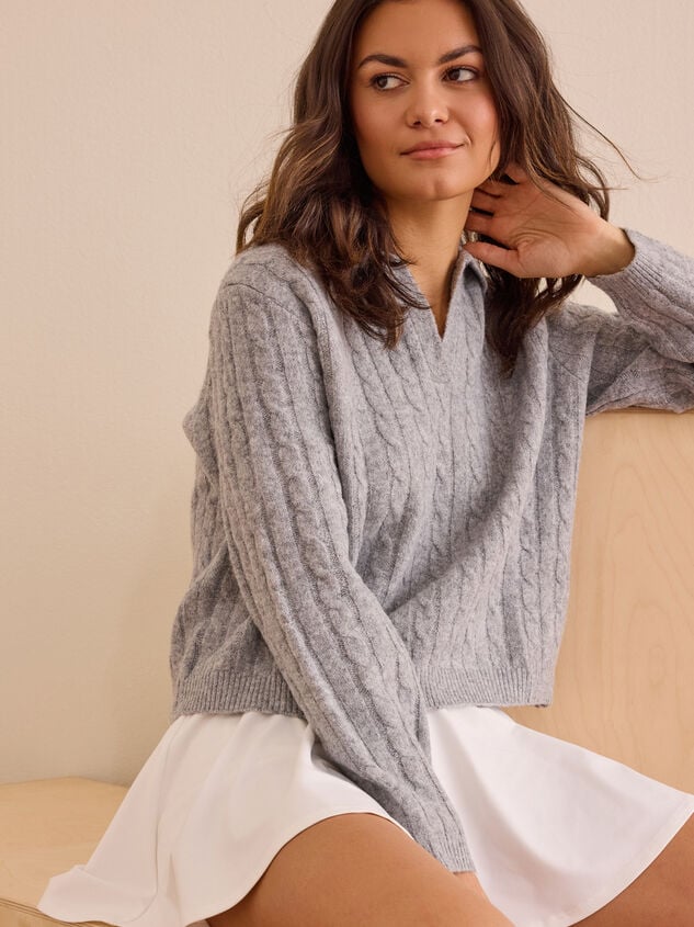 Court Crush Cable Knit Sweater Detail 3 - TULLABEE