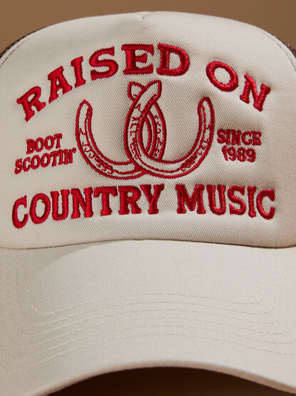 Raised On Country Music Trucker Hat - TULLABEE