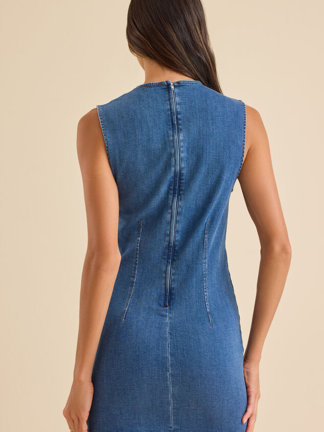 Lawrence Denim Mini Dress Detail 4 - TULLABEE