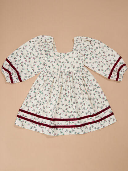 Ella Floral Velvet Toddler Dress - TULLABEE