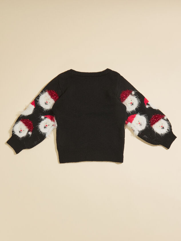 Santa Face Toddler Sweater Detail 3 - TULLABEE