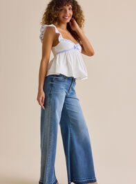 Eden Embroidered Babydoll Top Detail 3 - TULLABEE