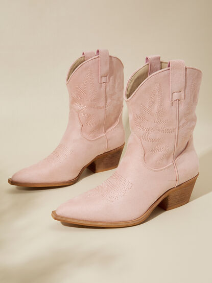 Claire Suede Western Booties - TULLABEE