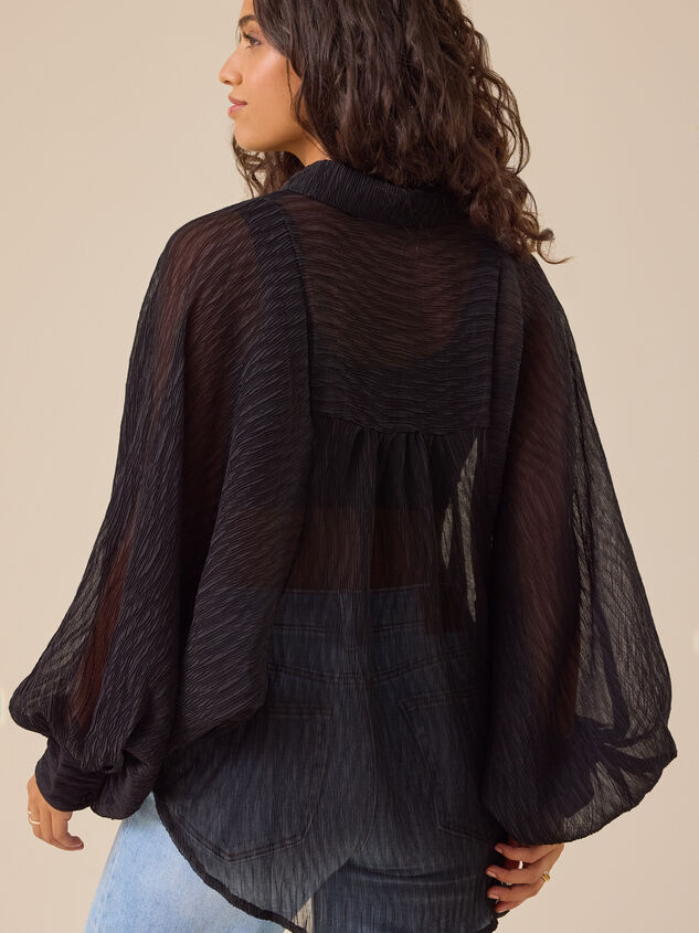 Arie Chiffon Button Down Top Detail 6 - TULLABEE