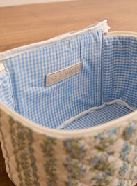 Cecile Quilted Makeup Bag Detail 3 - TULLABEE