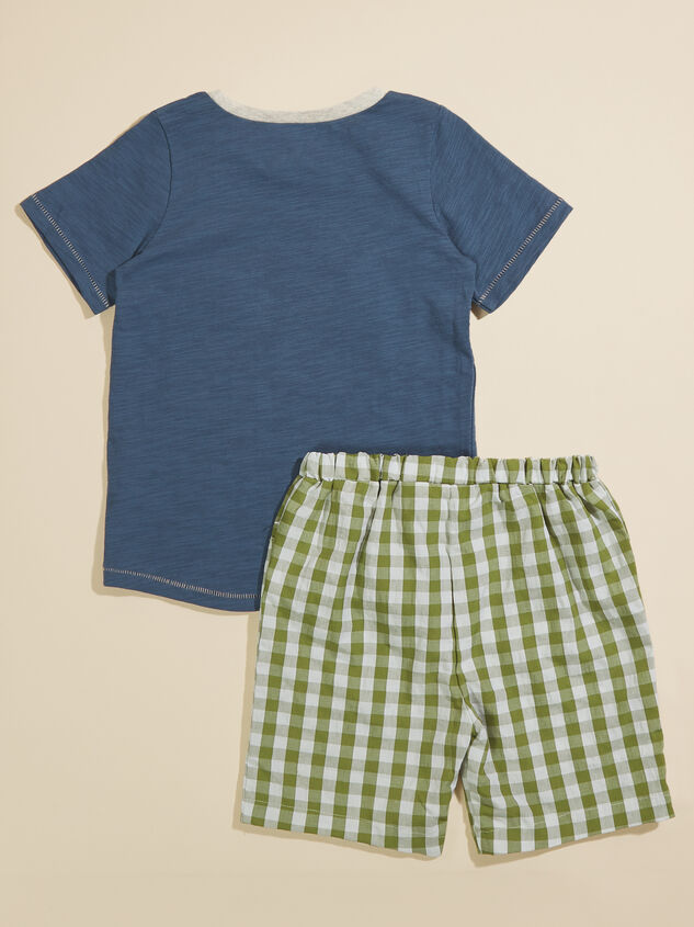 Duck Tee and Gingham Shorts Set by Mudpie Detail 2 - TULLABEE
