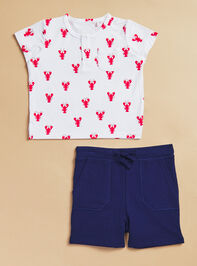 You're My Lobster Polo and Shorts Set Detail 2 - TULLABEE