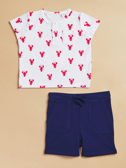 You're My Lobster Polo and Shorts Set - TULLABEE