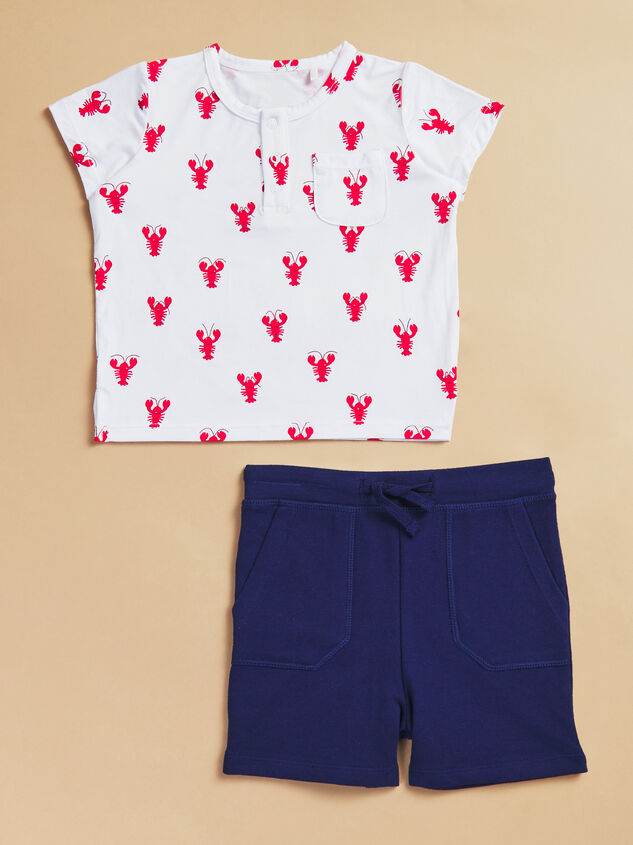 You're My Lobster Polo and Shorts Set Detail 2 - TULLABEE