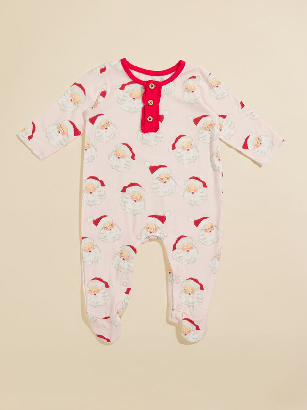 Vintage Pink Santa Footie by MudPie Detail 2 - TULLABEE