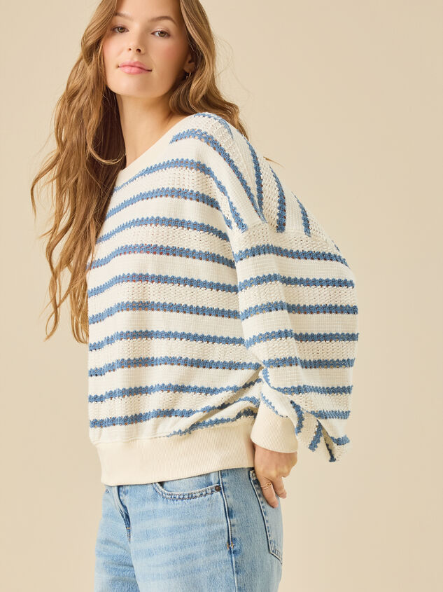 Brooke Textured Striped Top Detail 5 - TULLABEE