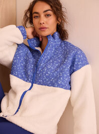 Wildflower Sherpa Zip Up Detail 3 - TULLABEE