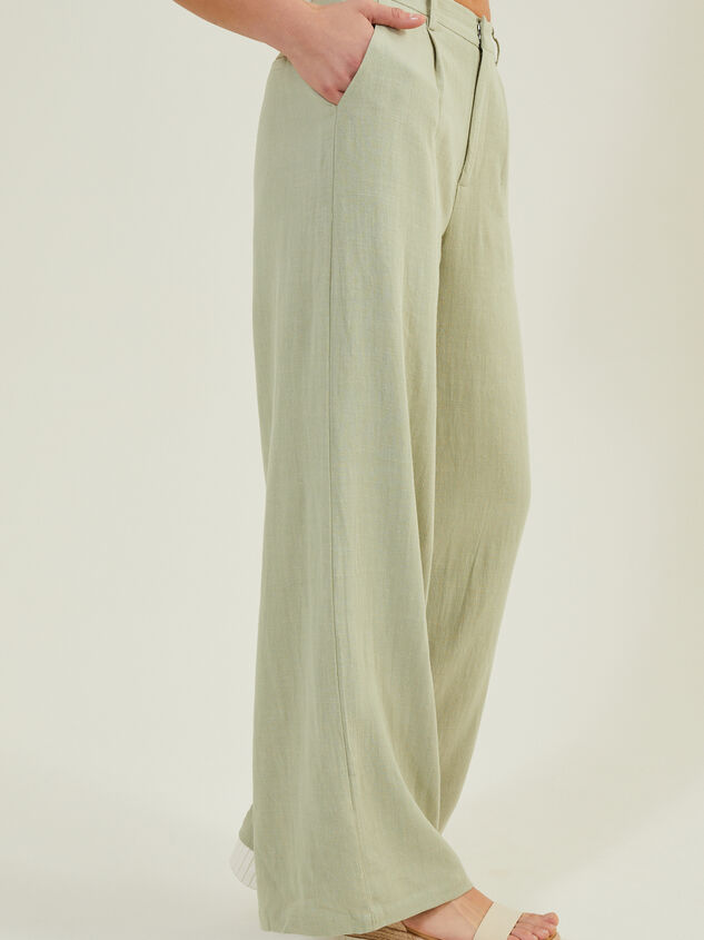 Tessa Linen Trouser Pants Detail 4 - TULLABEE