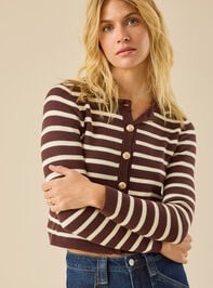 Katalina Striped Cardigan Detail 3 - TULLABEE