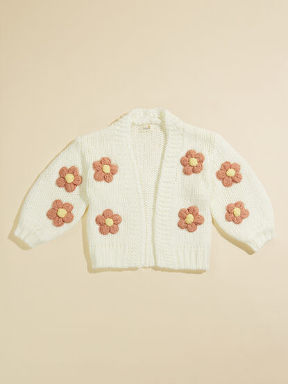 Aubrey Flower Toddler Cardigan - TULLABEE