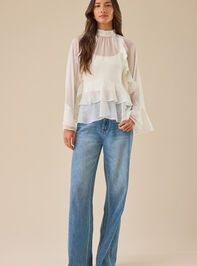 Heather Sheer Ruffle Top Detail 2 - TULLABEE