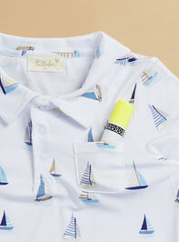 Sails Up Polo Shirt and Shorts Set Detail 2 - TULLABEE