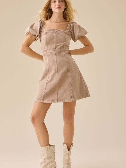 Lena Denim Mini Dress - TULLABEE