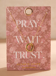 18K Gold Pray. Wait. Trust. Charm Necklace - TULLABEE