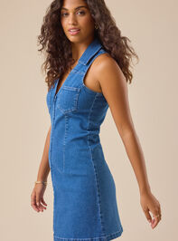 Penelope Collared Denim Dress Detail 4 - TULLABEE