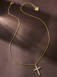 18K Gold Radiant Cross Necklace - TULLABEE