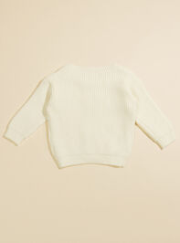 Candy Cane Knit Toddler Sweater Detail 3 - TULLABEE