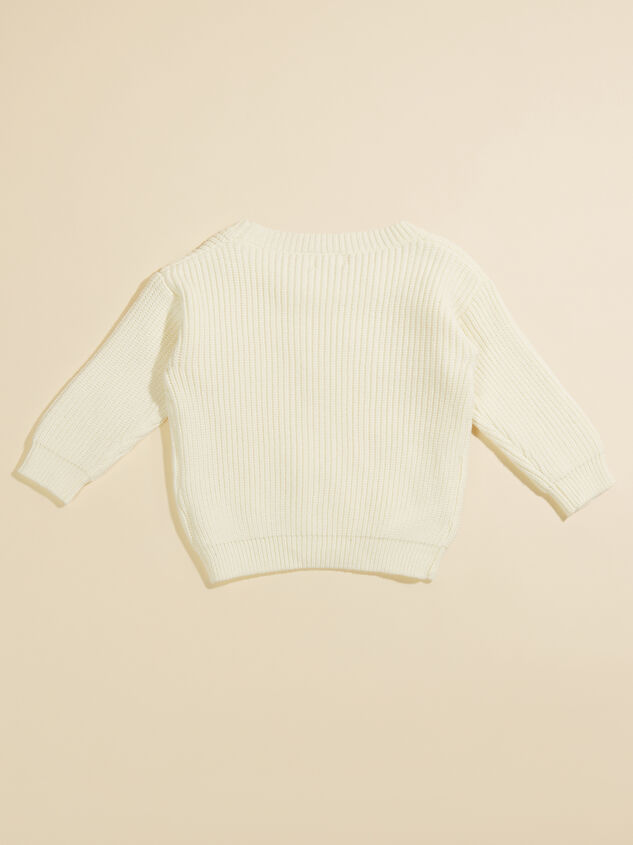 Candy Cane Knit Toddler Sweater Detail 3 - TULLABEE