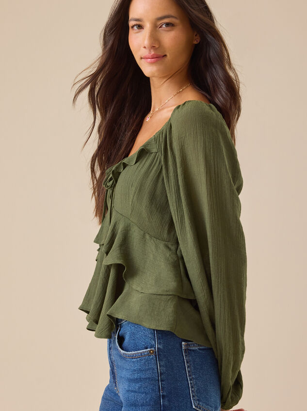 Polly Ruffle Babydoll Top Detail 4 - TULLABEE