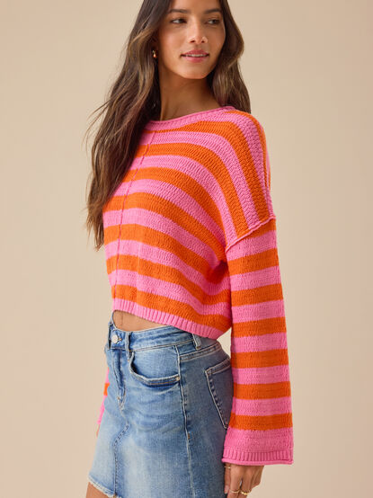Delphine Bright Stripe Sweater - TULLABEE