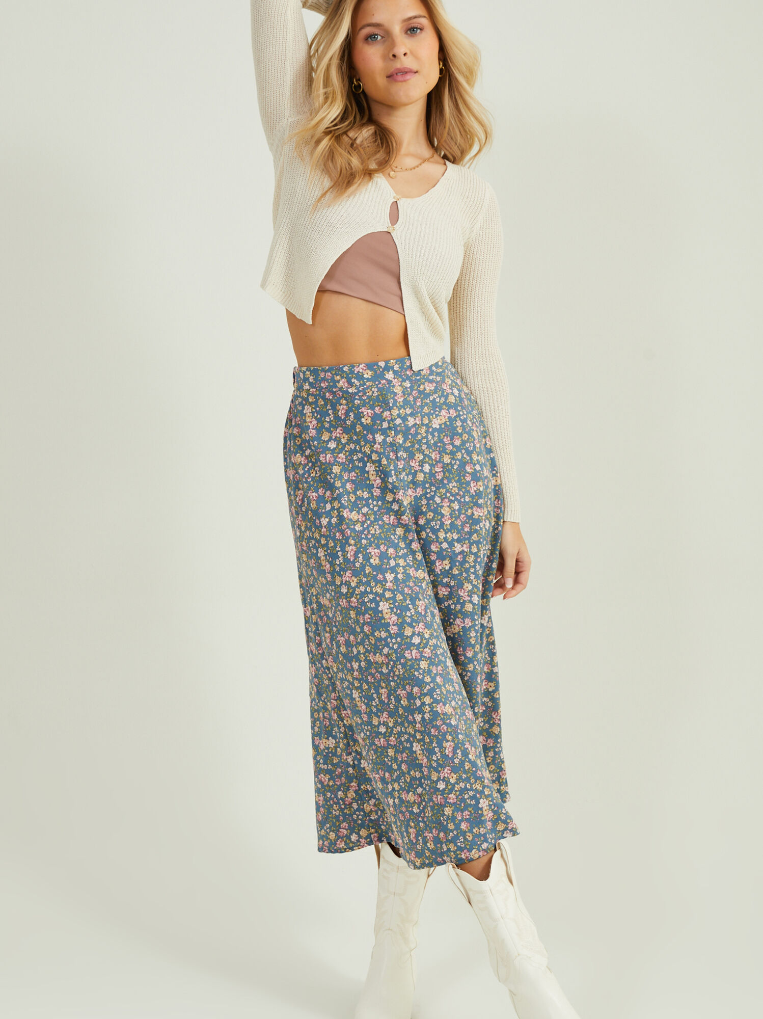 Floral midi 2025 skirt 00
