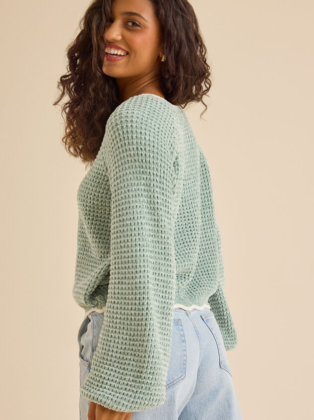 Amber Scalloped Trim Sweater Detail 5 - TULLABEE