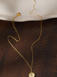 18K Gold Coin Cross Charm Necklace - TULLABEE