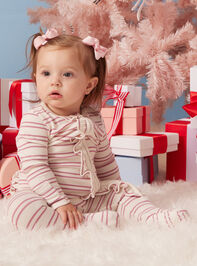 Raelyn Striped Ruffle Footie - TULLABEE