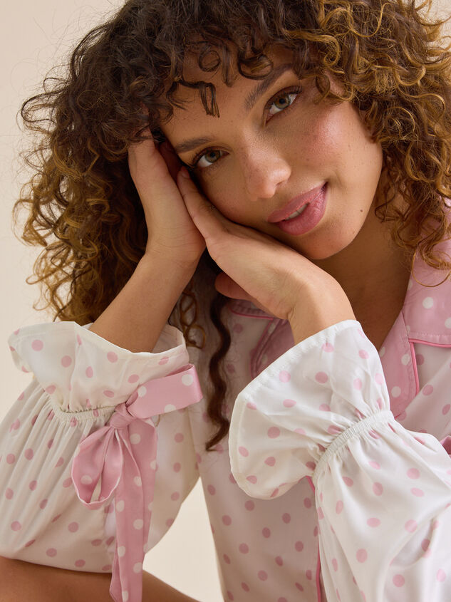 Poppi Polka Dot Sleep Top Detail 2 - TULLABEE