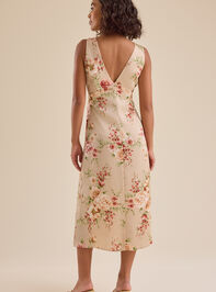 Andie Floral Satin Midi Dress Detail 5 - TULLABEE