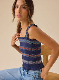 Nubia Embroidered Smocked Top Detail 3 - TULLABEE