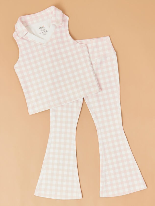 Lena Gingham Flare Leggings Detail 3 - TULLABEE