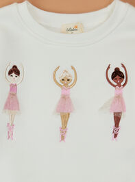 Ballet Bloom Embroidered Sweatshirt Detail 2 - TULLABEE
