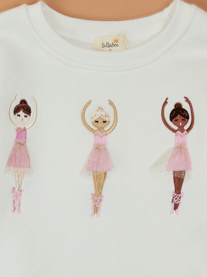 Ballet Bloom Embroidered Sweatshirt - TULLABEE