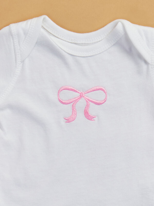 Claire Embroidered Bow Bodysuit Detail 2 - TULLABEE