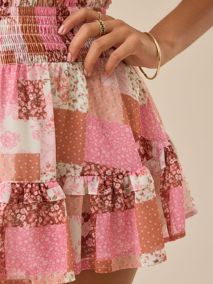Kenzie Patchwork Mini Skirt - TULLABEE