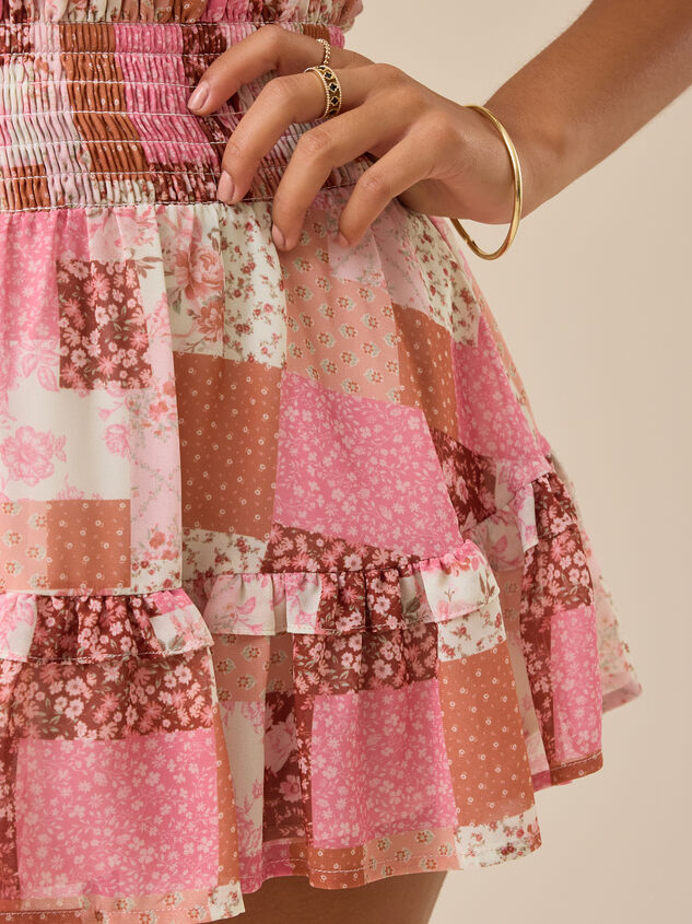 Kenzie Patchwork Mini Skirt Detail 2 - TULLABEE
