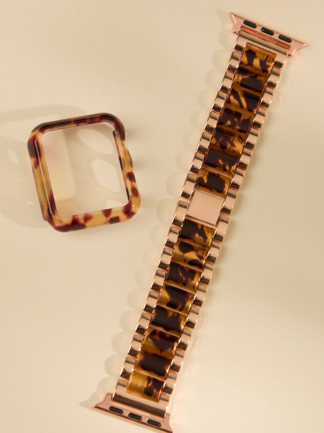 Tortoise Link Watch Band With Case Detail 2 - TULLABEE