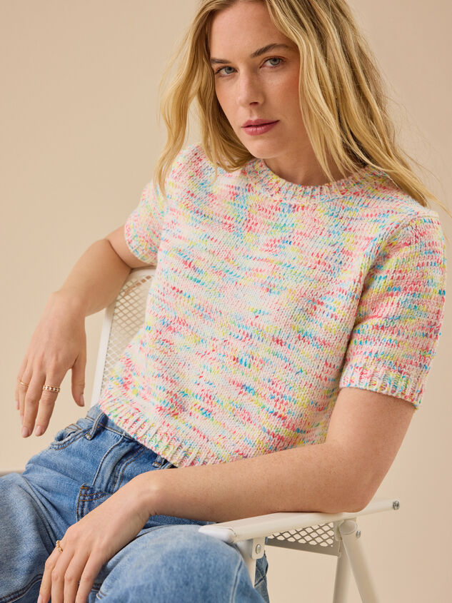 Zoey Confetti Cropped Pullover - TULLABEE