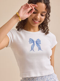 Gingham Bow Baby Tee - TULLABEE