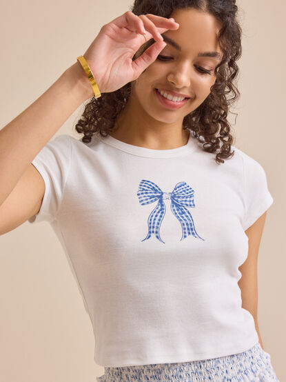 Gingham Bow Baby Tee - TULLABEE